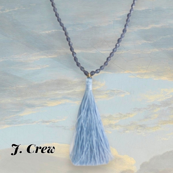 J. Crew Blue Tasseled & Beaded Necklace - Picture 2 of 5
